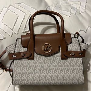 Michael Kors Carmen Vanilla Medium Flap Satchel